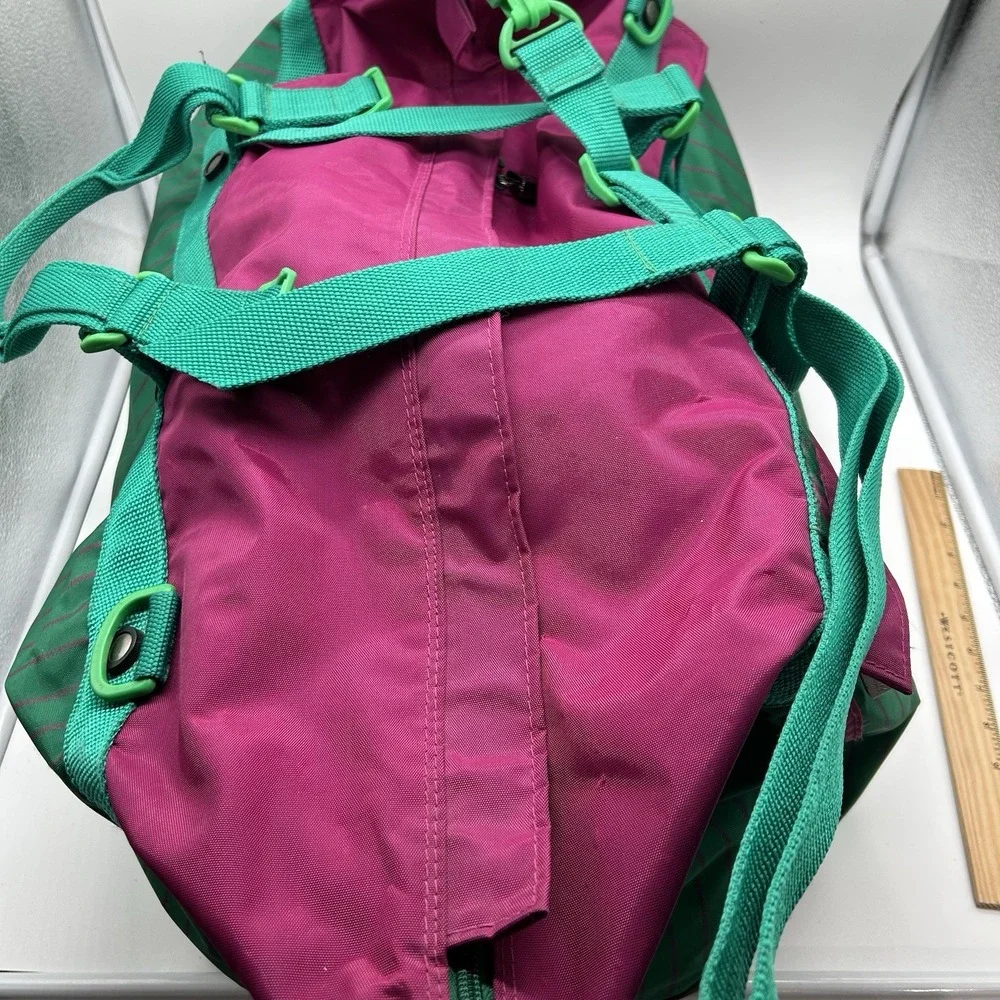 VTG‎ 1991 Samsonite Sammies Luggage Duffle Bag Teal Green Pink Striped